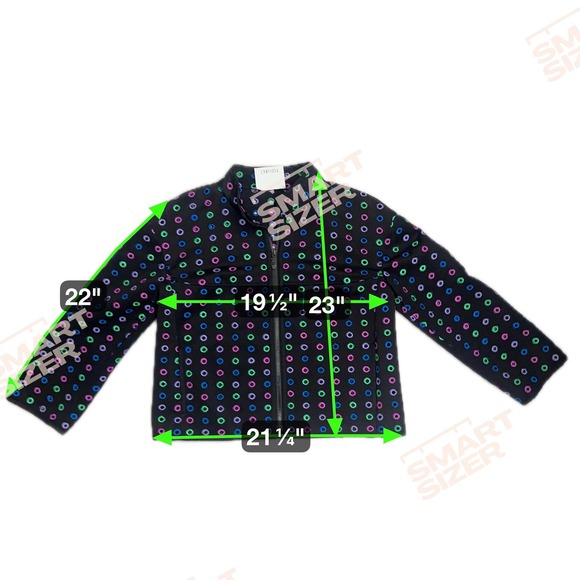 Carlisle Womens Jacket Sz 12 Black Multicolor Gourmet Hole Full Zip Modern Prep - Picture 6 of 6